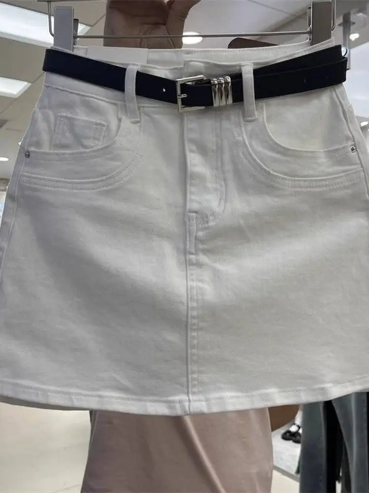 

High Waist Waed Denim ort Skirt Elastic Slim Fit Women's Faion Spring Summer Breathable Comfortable A-Line Skirt
