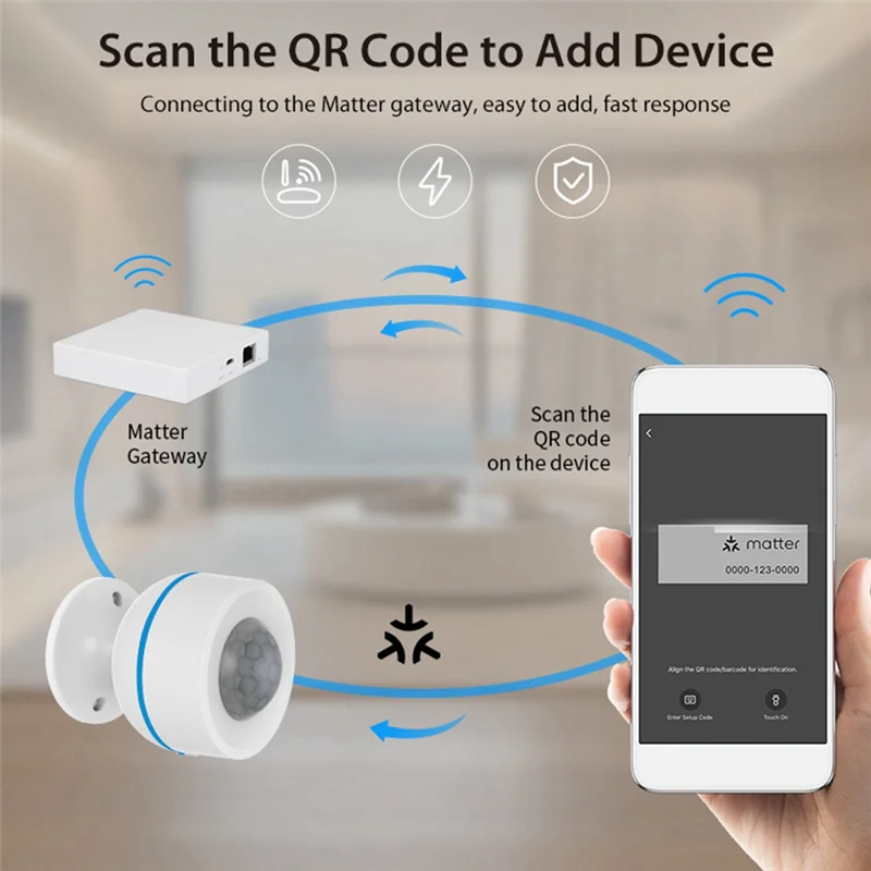 ABGN Tuya Matter Thread PIR детектор движения беспроводной инфракрасный детектор человеческого тела работает с Homekit Alexa Google