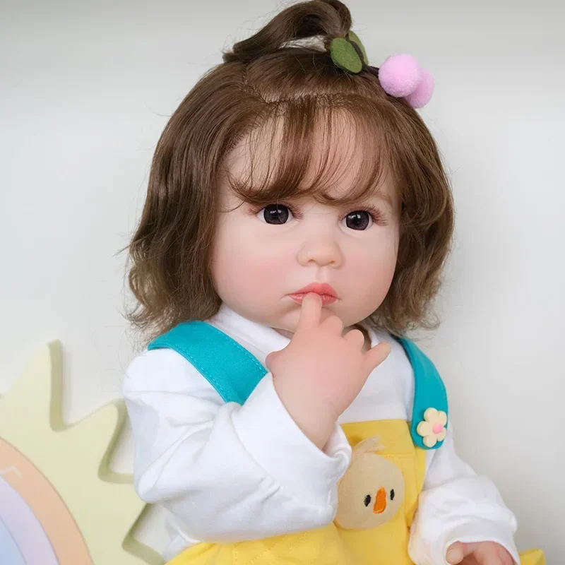 55CM Silikonowa lalka Reborn Baby Doll Julieata Toddler Princess 3D Skin z widocznymi żyłami Prawdziwie wyglądające lalki dla dziewczynek