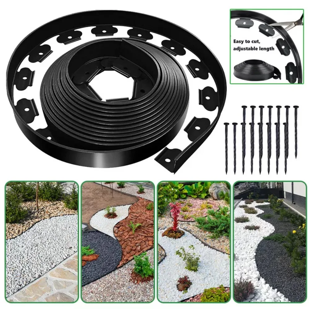 

DIY Outdoor Lawn Border Palisade Gardening Decorative Flower Bed Fence Plastic Plant Protection Grass Border Fence