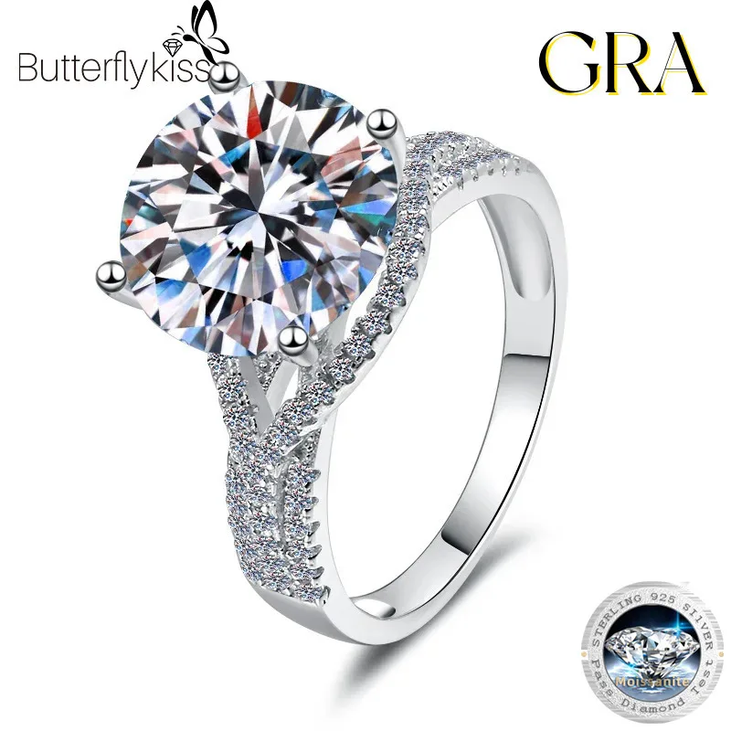 

Кольцо Butterflykiss 2/5CT с муассанитом для женщин, легкое роскошное преувеличенное, хит продаж, 100% стерлинговое серебро 925 пробы, свадебные украшения, подарок