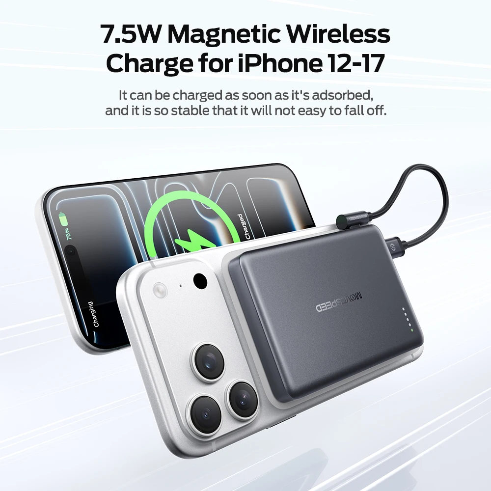 Immagine 4: MOVESPEED Power Bank Magnetico 10000mAh 5000mAh Batteria Semi-Solid-State Ricarica Wireless Veloce per iPhone 17 16 15 14