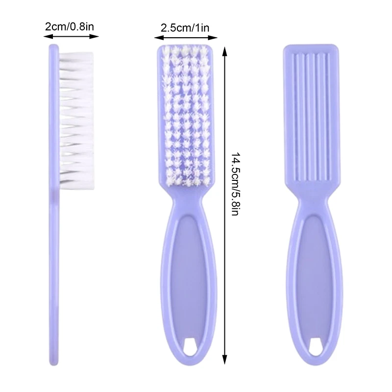 2pcs Nail Brush Cleaning Remove Dust Powder Plastic Cleaner For Acrylic UV Gel Nails Art Manicure Nail Care Accessories