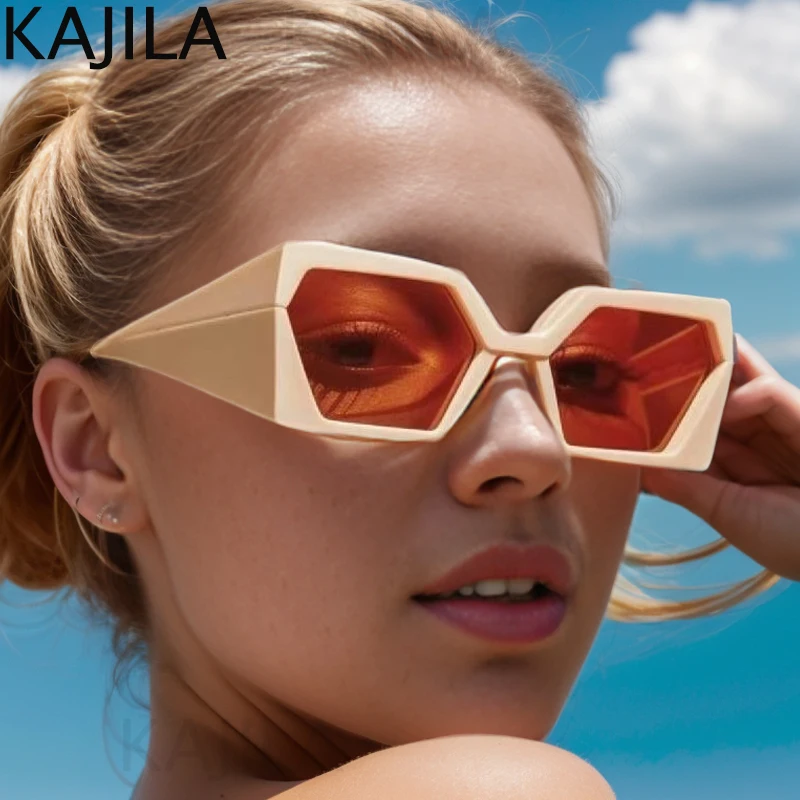 

Vintage Square Punk Sunglasses Women 2024 Luxury Brand Designer Retro Wrap Sun Glasses For Ladies Irregular Shades Eyewear UV400