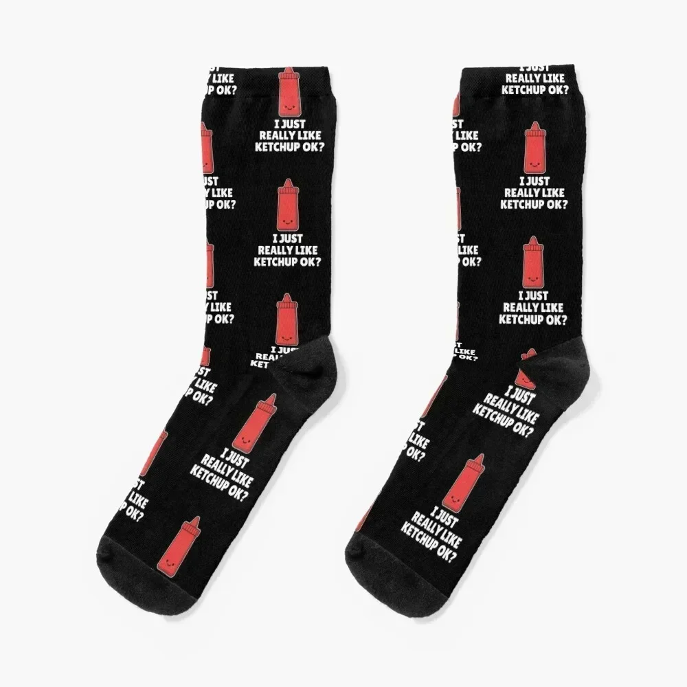 

I Just Really Like Ketchup Ok Socks new in's sport with print Boy Child Socks Women's