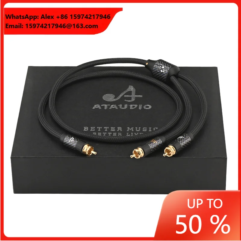 For ATAUDIO Hifi Dual RCA Square OCC Audio Video Cable Interconnect PVC Jacket Amplifier Speaker Cable For Microphone And Piano