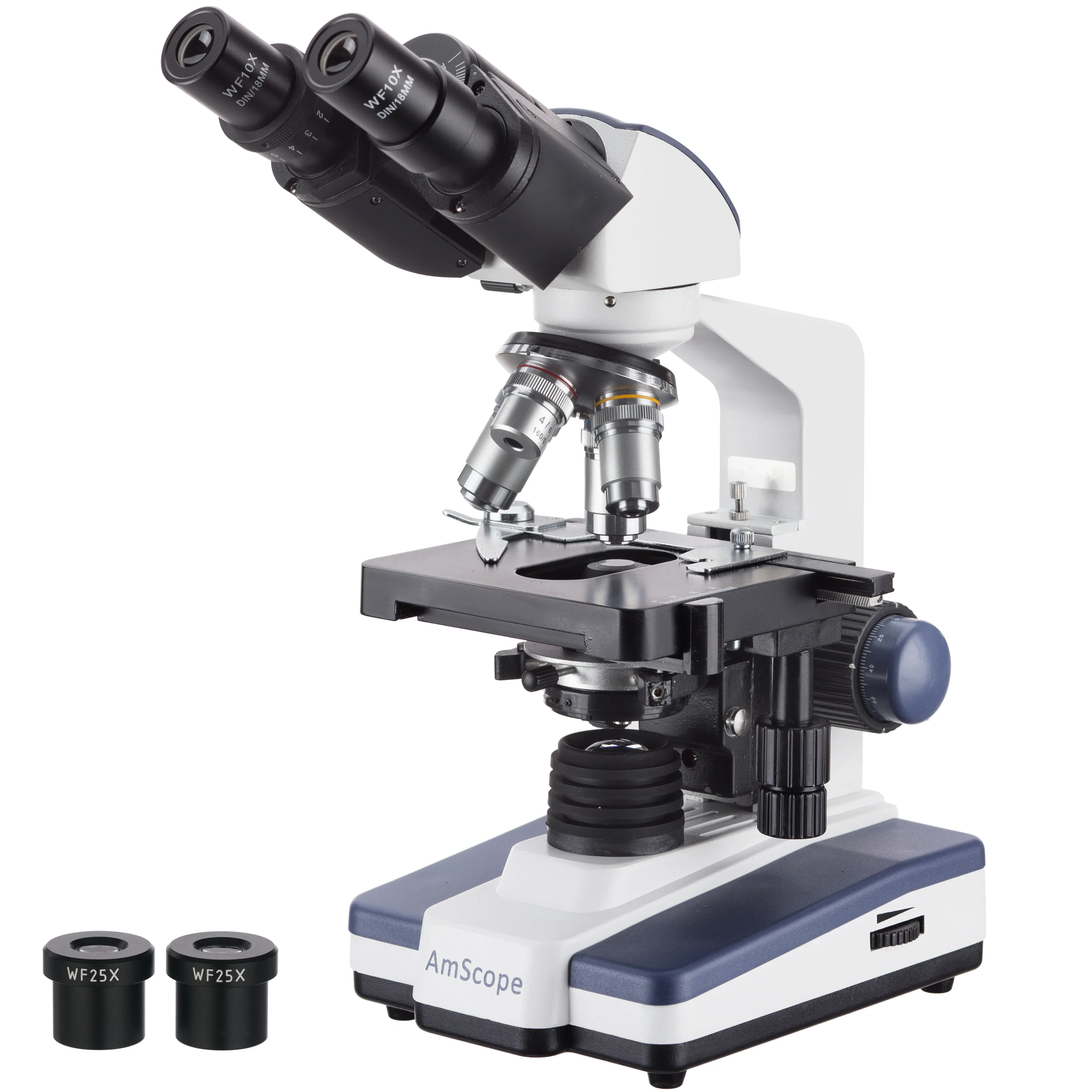 AmScope 40X-2500X LED Lab Binocular Compound Microscope with 3D-Stage