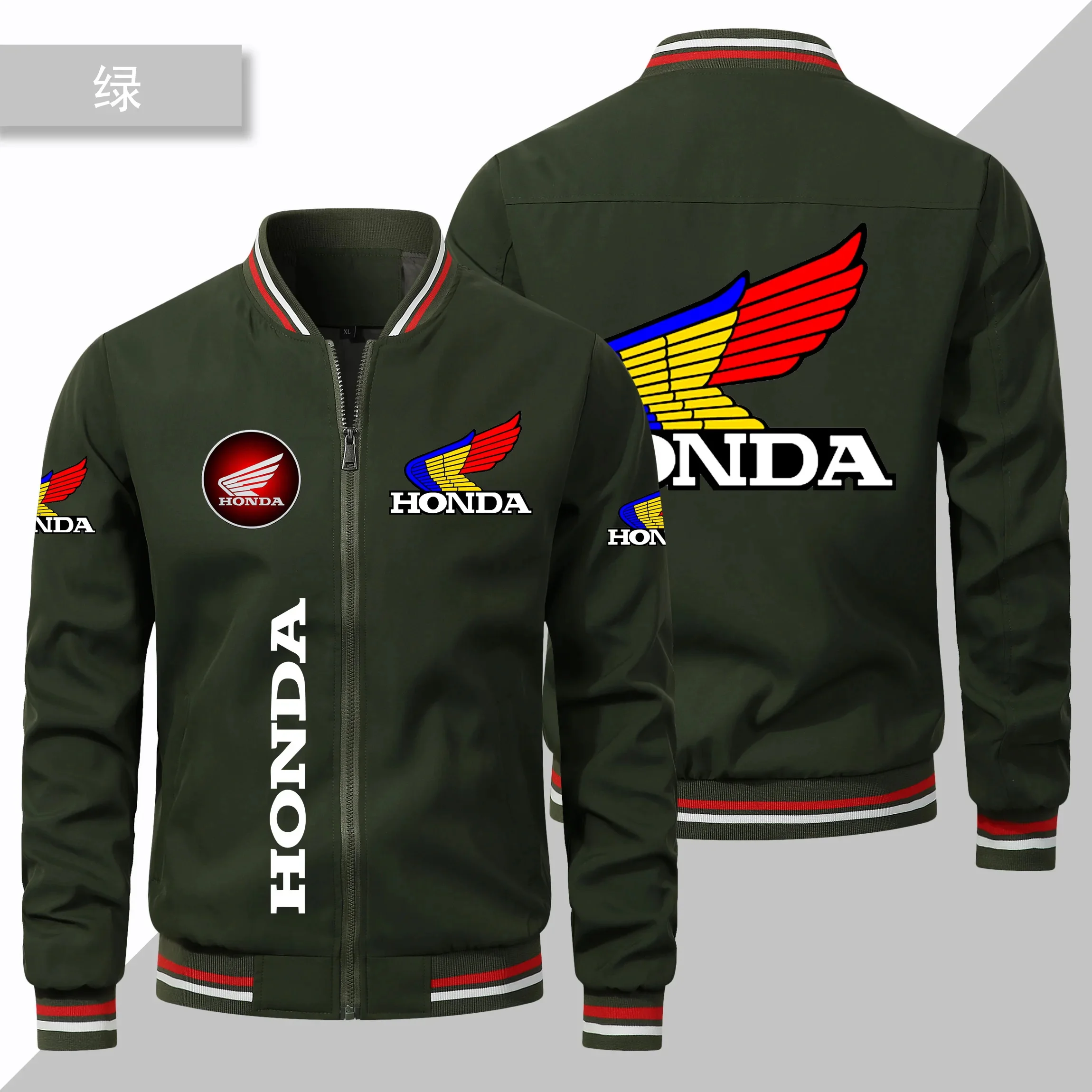 

Men's Motorcycle Jacket, Honda Red Wing HRC Jacket, Casual Baseball Uniform, Oversized Custom Honda Racing Team Clothing