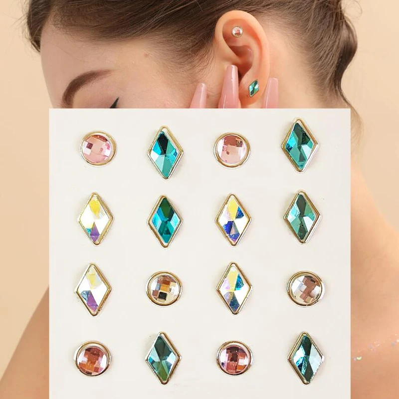 Earrings Tattoo Sticker Ear Drill Tattoo Decals Female Personality Ear Tattoo Decorations Festival Party Ear Makeup Tools