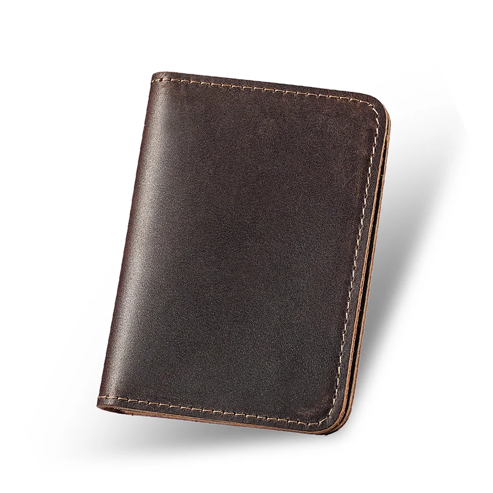 Handmade Leather Cards Holder Vintage Style Minimalist Leather Credit Card Wallet Id Wallet for Men Protector Sleeve