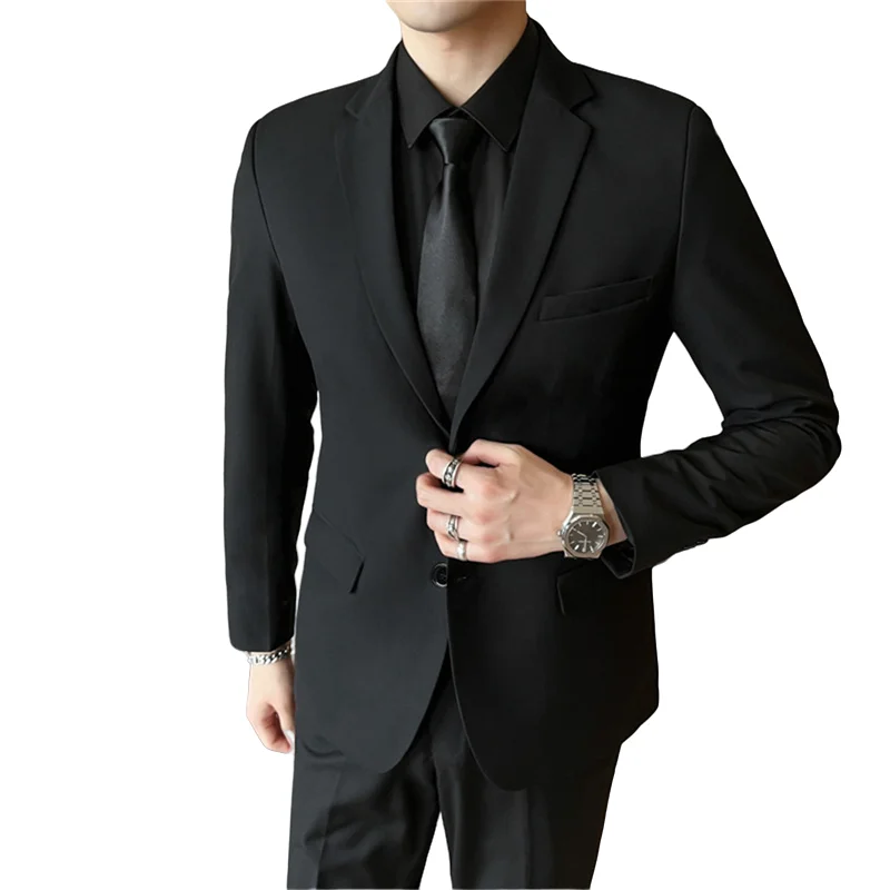 Suit Suit (Blazer+ Pants) Men\'s Fashion Business Wedding Gentleman Full Professional Interview Interview Formal Casual Suit