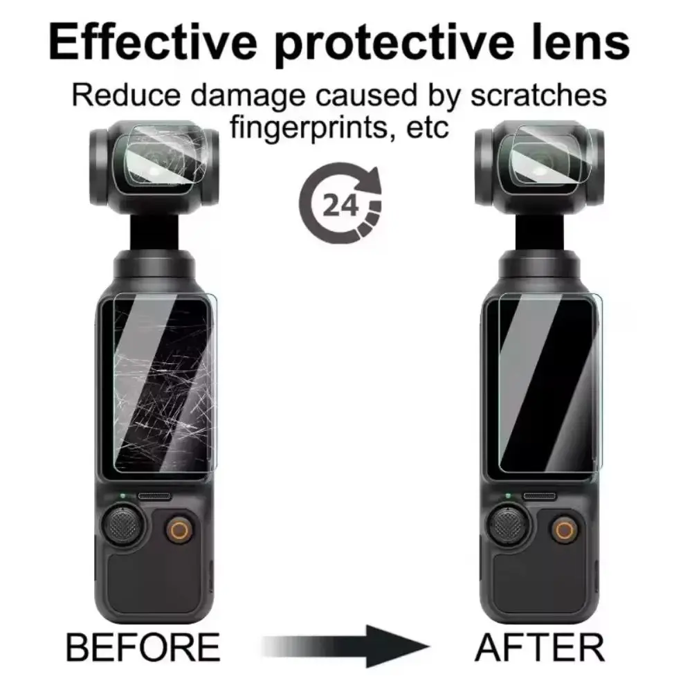 Tempered Glass Screen Protector Explosion Proof HD Lens Films Action Camera Accessories Protective Films for DJI Osmo Pocket 4 3