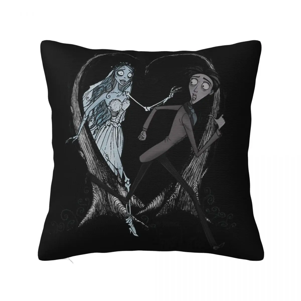 Corpse Bride Runaway Groom Pillowcase Printed Polyester Cushion Cover Gift Pillow Case Cover Bed Square 40X40cm