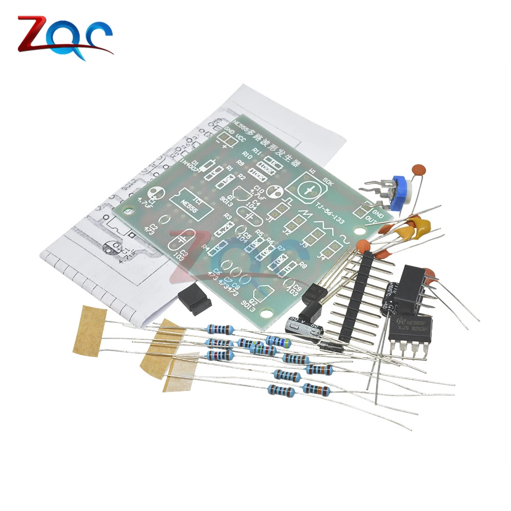 DIY Kits NE555 Multi-channel Waveform Generator Suite Sine Triangle Square Wave Electronic Training Kit