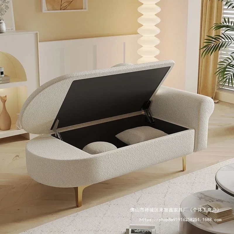 DSA small apartment upgraded storage concubine sofa European recliner bedroom mini clothing store sitting area single toffee