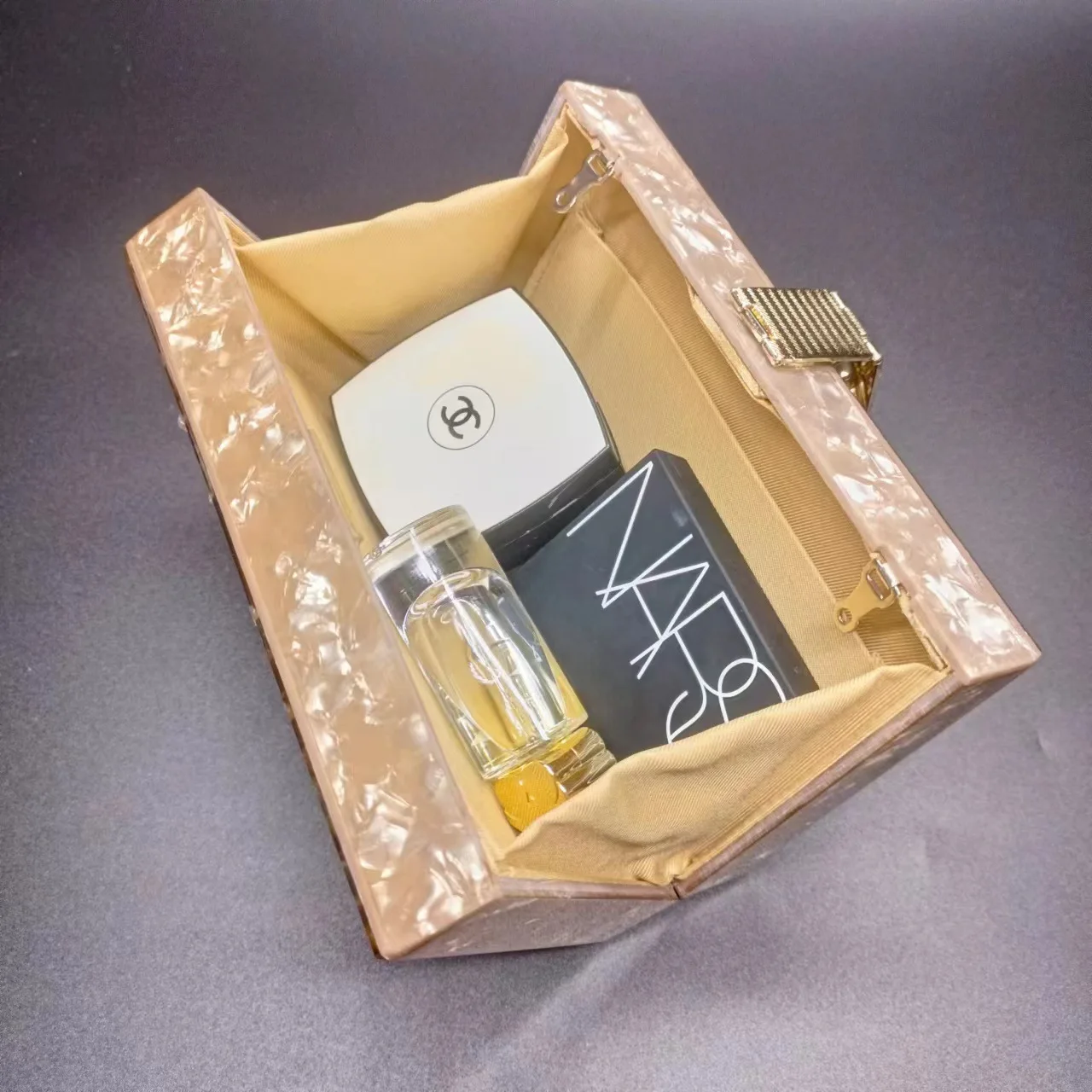 Bolso de cena acrílico con diamantes para mujer, bolso de hombro oblicuo para banquete de boda, bolso de mano con cadena para fiesta, bolso principal de lujo para mujer