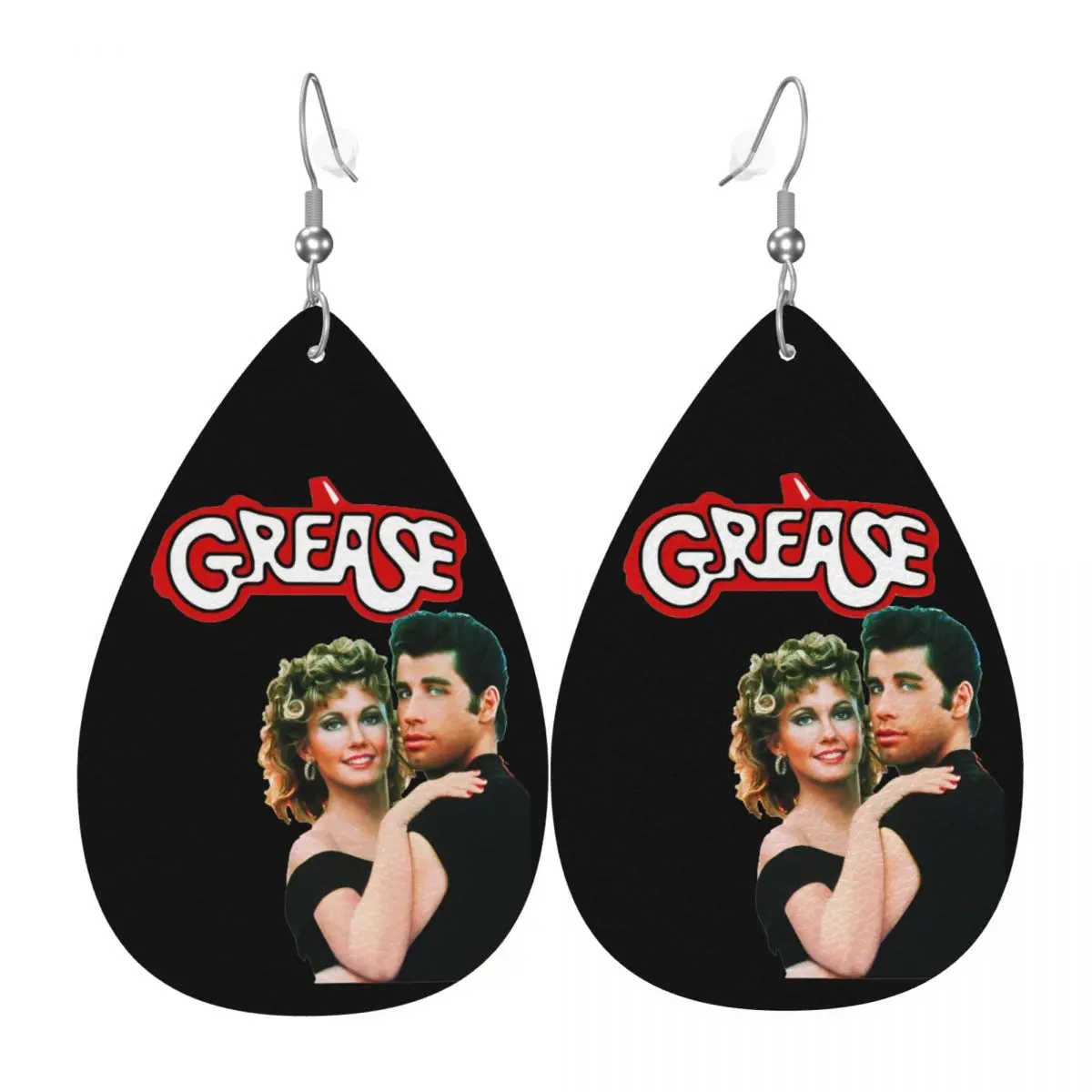 

Custom Movie Character Grease Dangle Drop Earrings Leather Earrings for Women Fashion For Valentine's Day