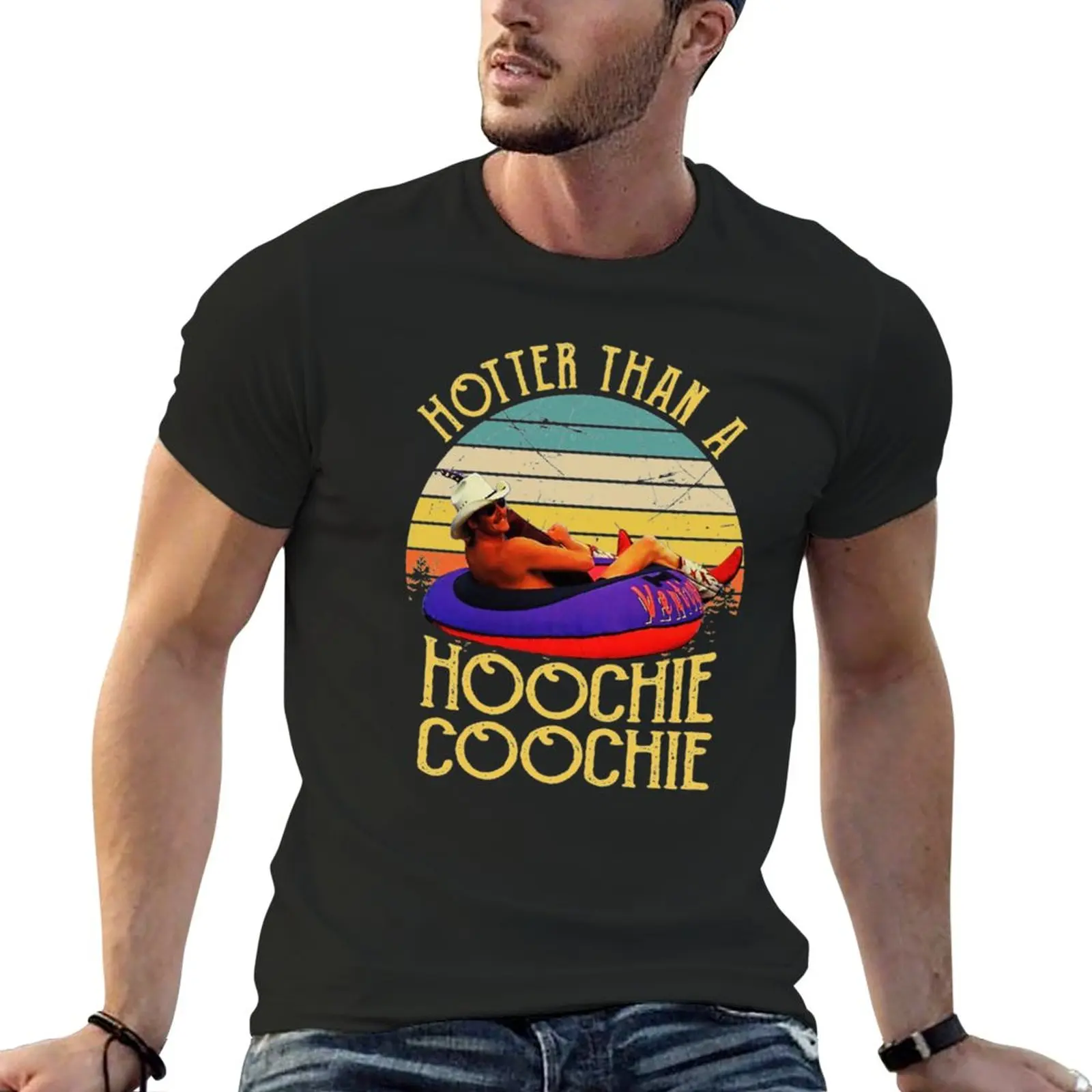 Hotter Than A Hoochie Coochie Alan Vintage Retro T-Shirt customs design your own anime clothes vintage fitted t shirts for men