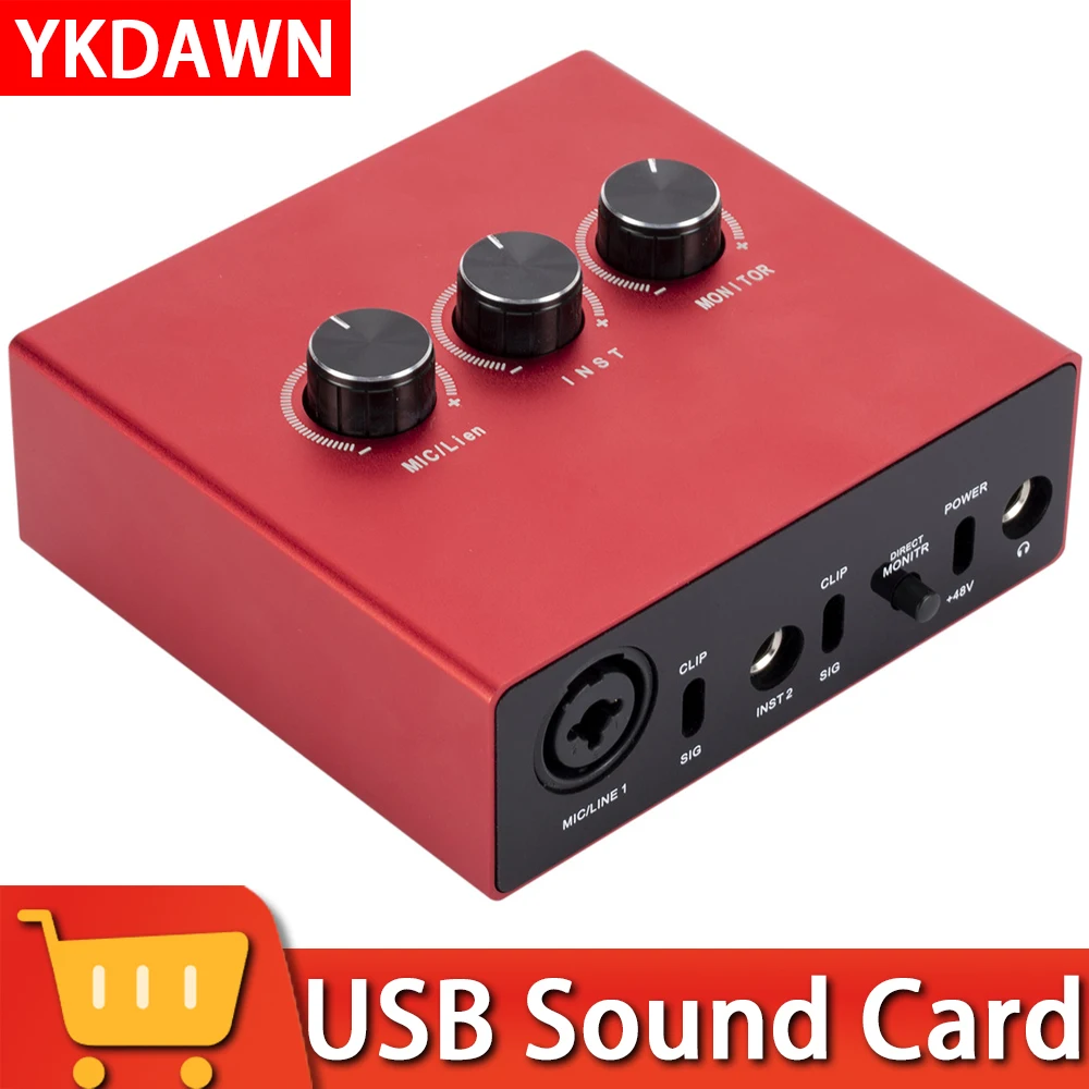 

USB Live Streaming Recording Arranging Dubbing Karaoke Recording Mixing Sound Card External Control Driverless External Headphon