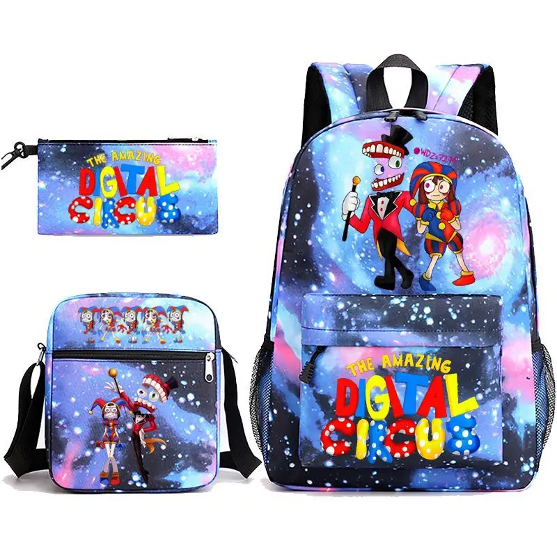 Games THE AMAZING /DIGITAL CIRCUS School Bags 3pcs Women Men Simple Lightweight Backpacks Teens Capacity Laptop Mochilas