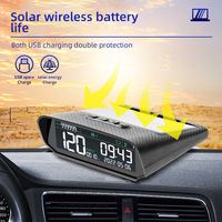 Solar Car HUD GPS Head-Up Display Digital Clock Speedometer Over-Speed Alarm Fatigue Driving Alert Altitude Mileage Display