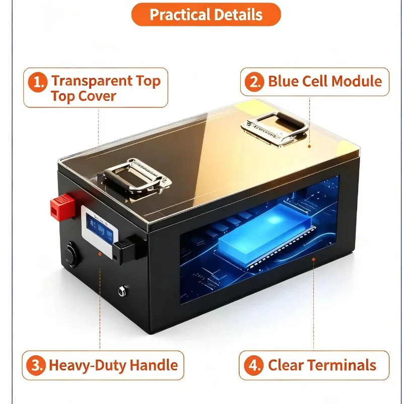 24V 100Ah‑1000Ah LiFePO4 Battery Pack, Deep Cycle Lithium Iron Phosphate Battery with Built-in BMS, For Off-Grid Solar System, R