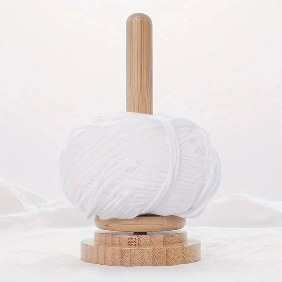 

NEW Bamboo and Wood Yarn Stand Yarn Spool Home Braided Yarn Spool Storage Stand Table Top Rotary Ball Wooden Winder