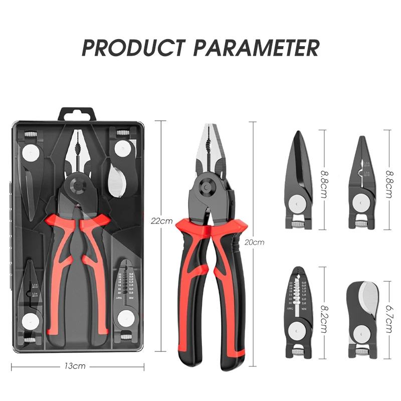 Xiaomi Multifunctional Pliers Stripping Cutting Crimping Wire Stripper Replaceable Head For Electricians Special Repair Tool KIT