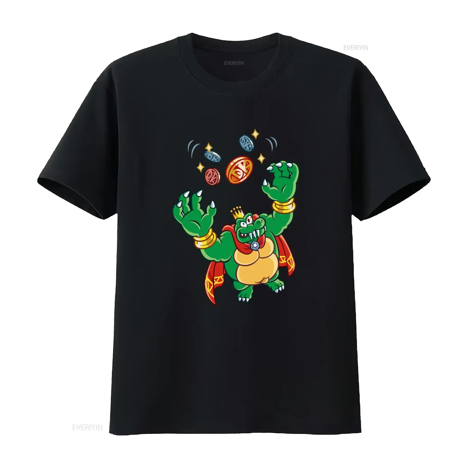 Kaptain King K Rool With Donkey Koins Premium T Shirt Vectorized Design Perfect for Retro Gaming Fans vintage Washed graphic