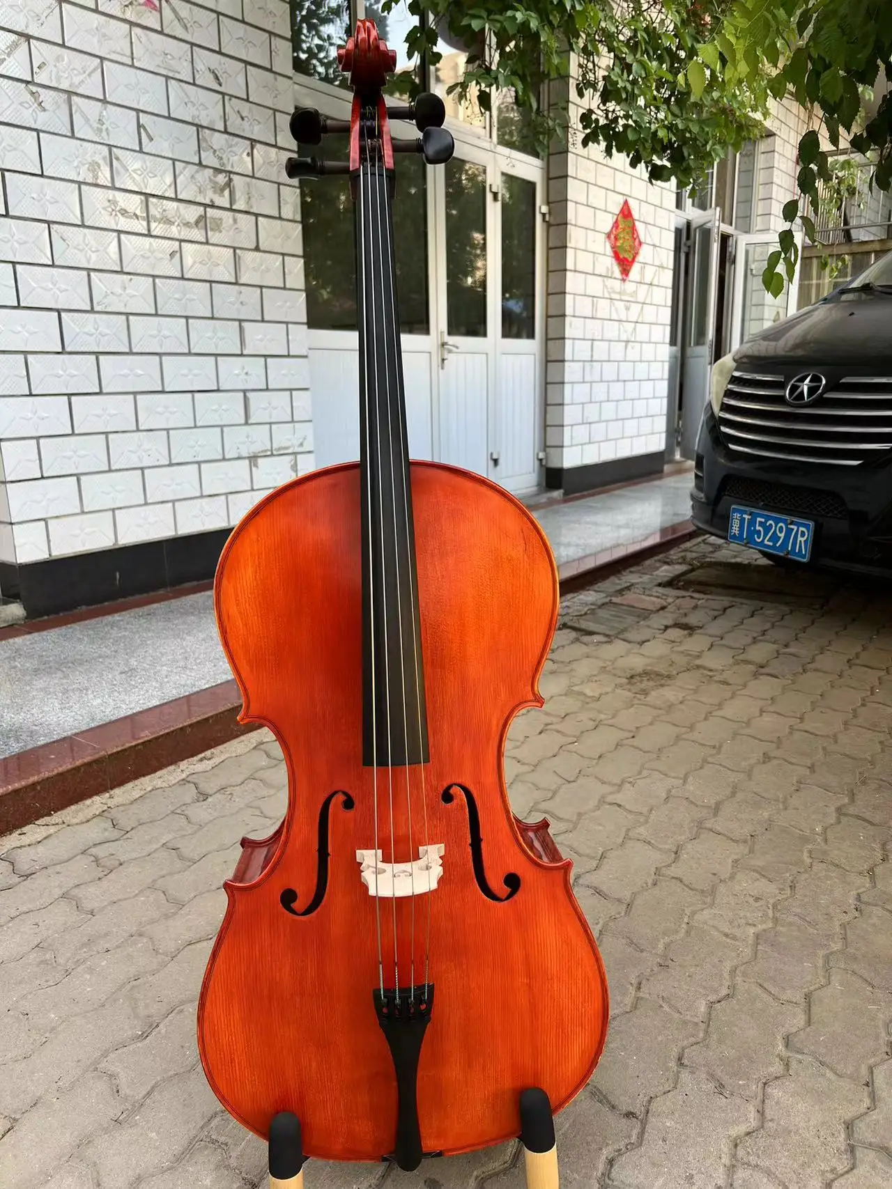 Special Professional Cello 4/4, Whole Flames Back.with hard case/Bow#19727