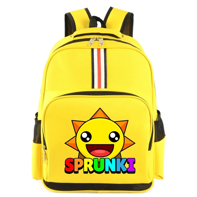 

New Sprunki Sun Backpack Anime Boys Girls Cartoon Bookbag Incredibox Game Schoolbag Multi-function Students Backpack Sprunki Bag