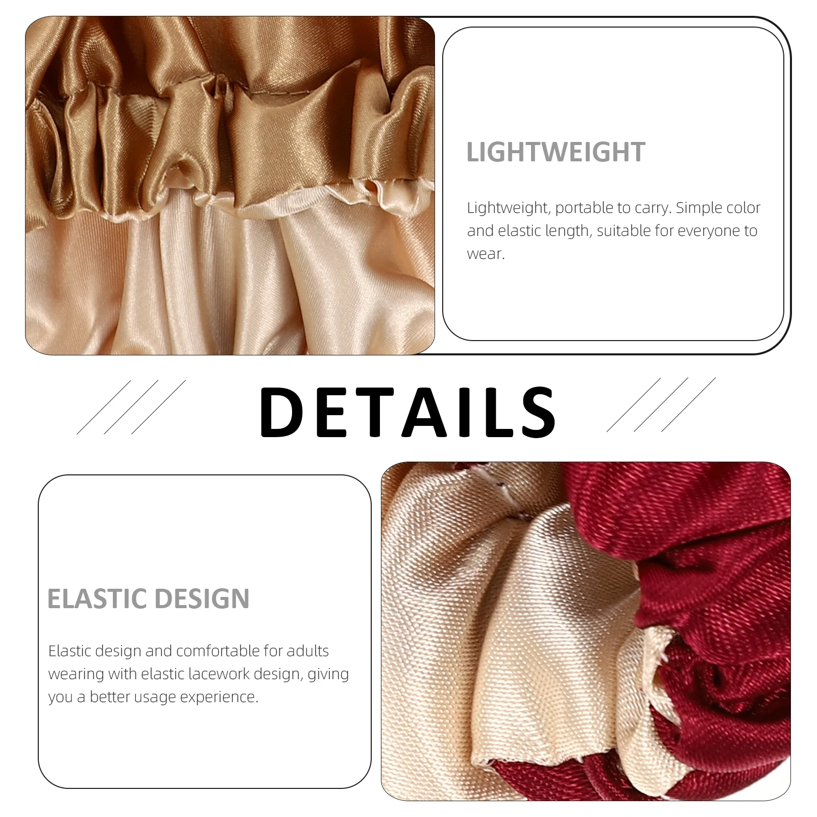 

2pcs Satin Sleep Hat Lightweight Comfortable Breathable Women Hats Hair Accessory Long Hair Protective Hat Ideal For
