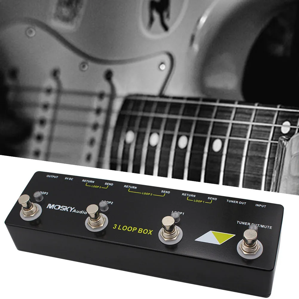 Diskreter Stimmgerät, Stummschalter, Gitarren-Loop-Pedal, geschichtete Klangkappen, leistungsstarke Funktionen, Aufnahme mit drei Loops