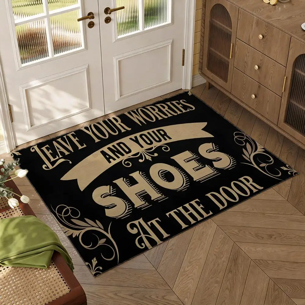 Alfombrillas de Bienvenida Divertidas, Alfombra de Franela Gruesa y Suave para la Puerta, Antideslizante, para Sala de Estar, Decoración del Hogar