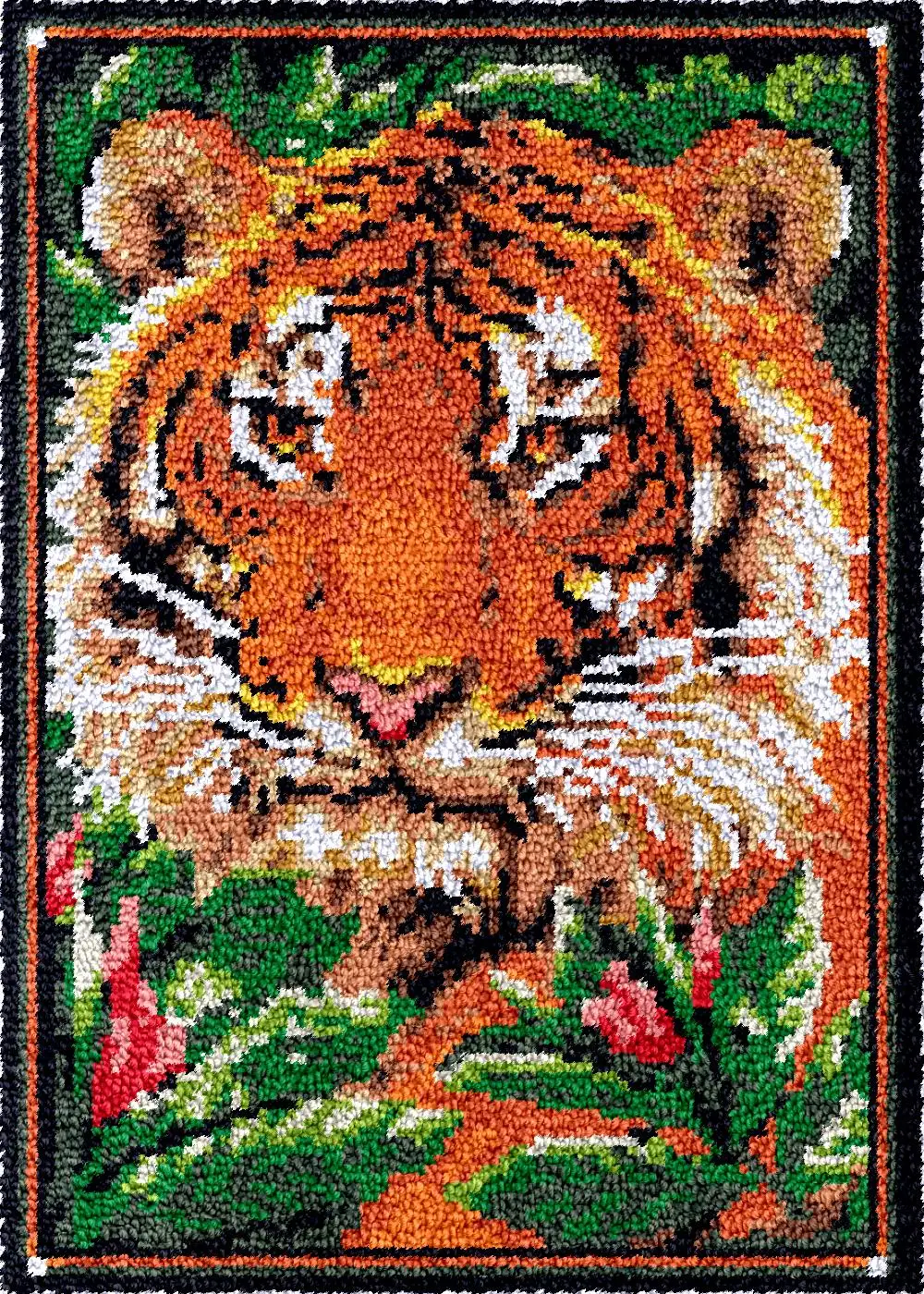 

latch hook rugs kits carpet Tiger Craft for adults handmade diy material package chevron tapestry handmade button carpet bags