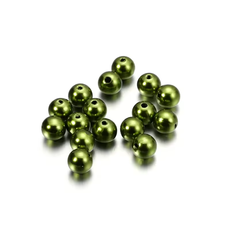 10-1000pcs/lot 3-20mm Straight Holes Acrylic Imitation Pearl Beige Bracelet Round Beads For DIY Craft Jewelry Making Supplies - Image 8