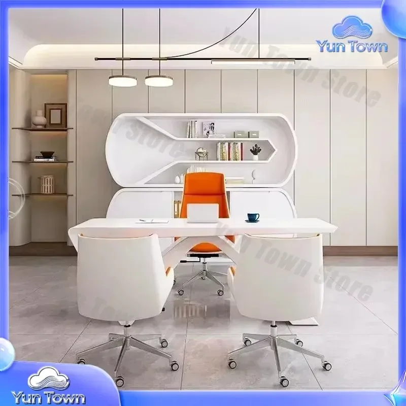 2026 2024 Wholesale Custom B02 Modern Italian White Luxury Office Desk for Home Office Workstation for Family Computer Use