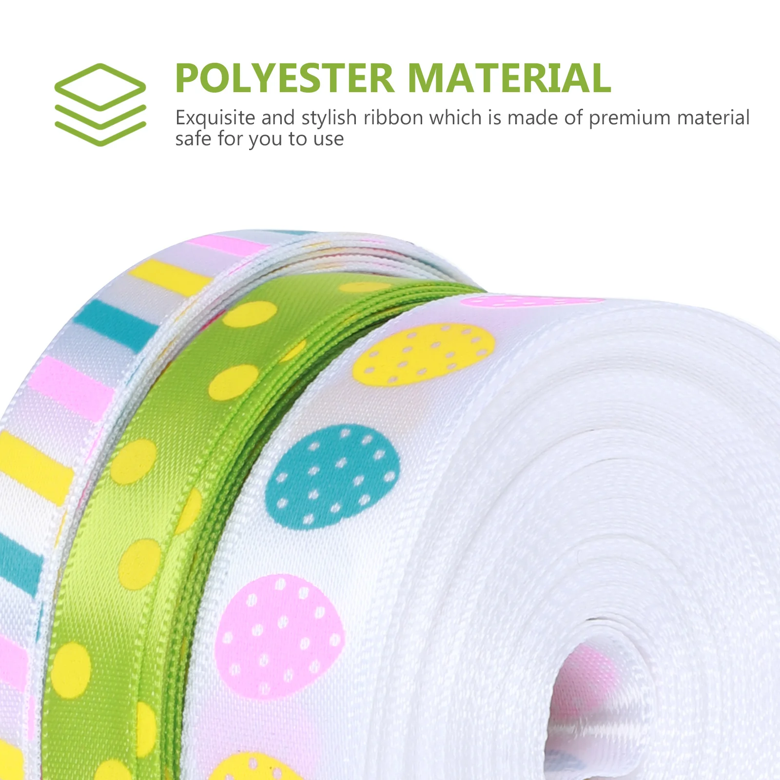 

3 Rolls Holiday Gift Wrapping Ribbon Easter Themed Spring Party Decorative Ribbon for Boxes Bags DIY Crafts Festive Packaging