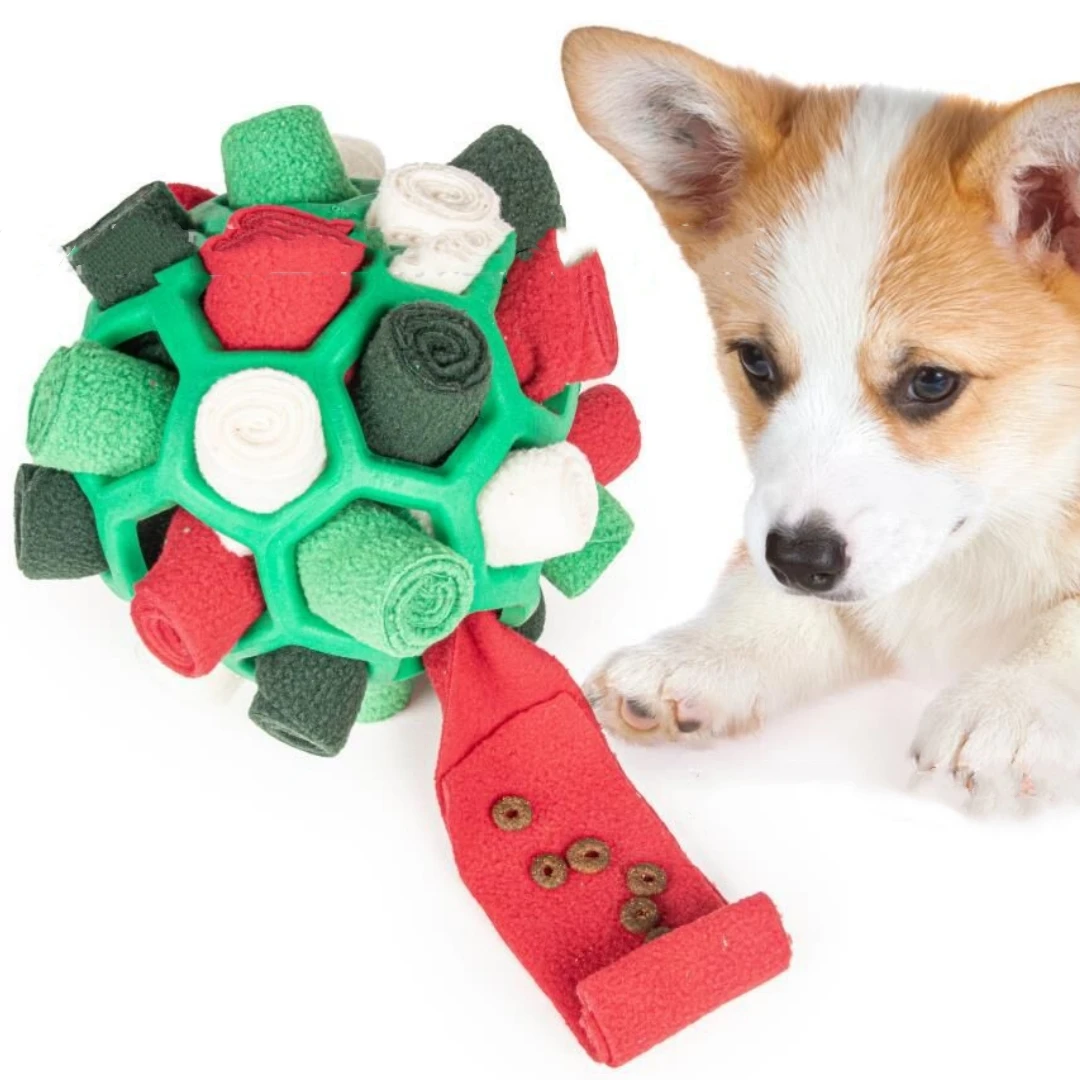 Dog Puzzle Toys Dog Hide Food Bubble Rubber Ball Toy Encourage Training Puzzle Pet Slow Feeder Pet Sniffing Training Puzzle Toys