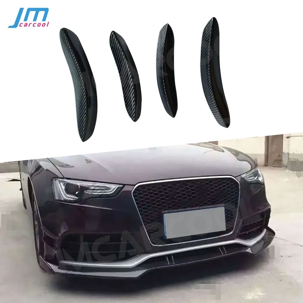 

Боковые сплиттеры-плавники для Audi RS5 B8.5 2012-2016, карбоновые накладки на передний бампер, аксессуары для стайлинга автомобиля