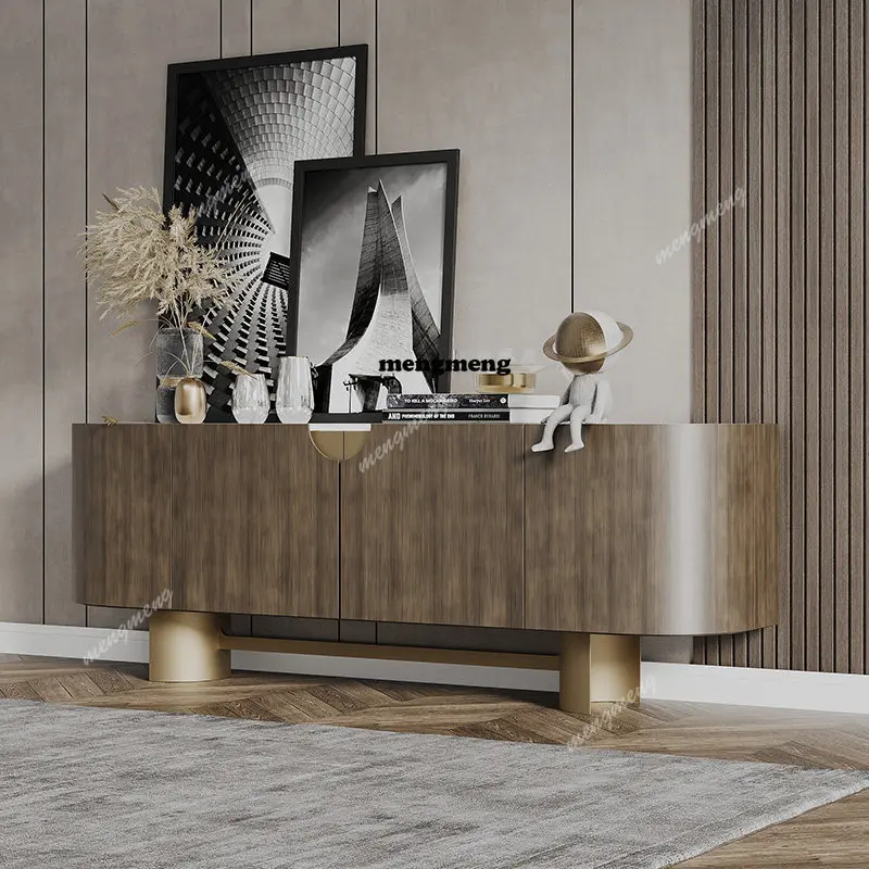 

Italian light luxury dining side cabinet household living room wall locker modern high-grade rock slab entrance cabinet