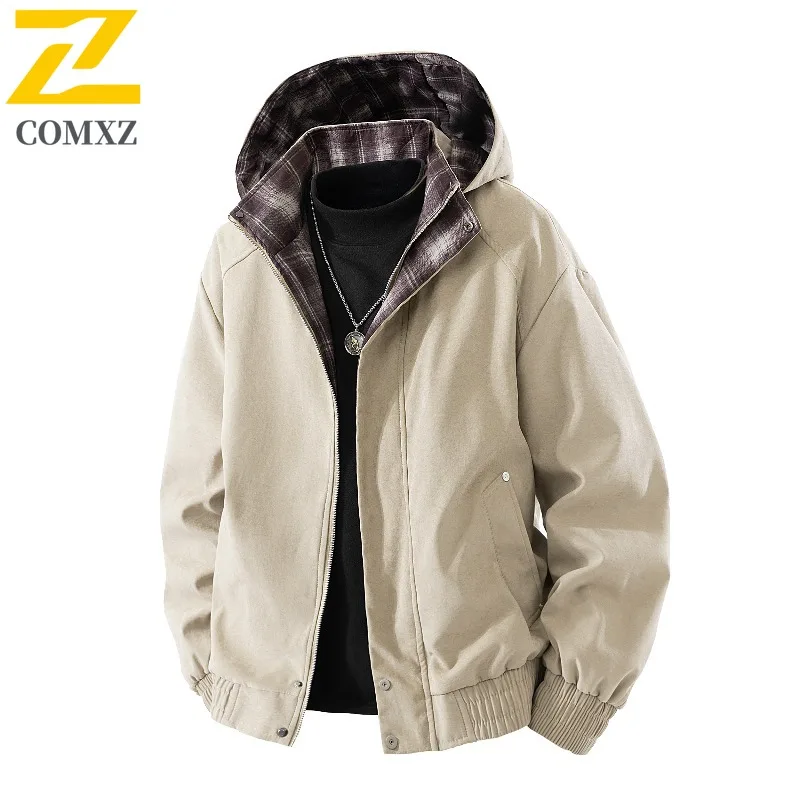 

COMXZ Мужская байкерская куртка Удобная уличная приключенческая велосипедная водонепроницаемая прогулочная университетская куртка Легкий плащ для рыбалки