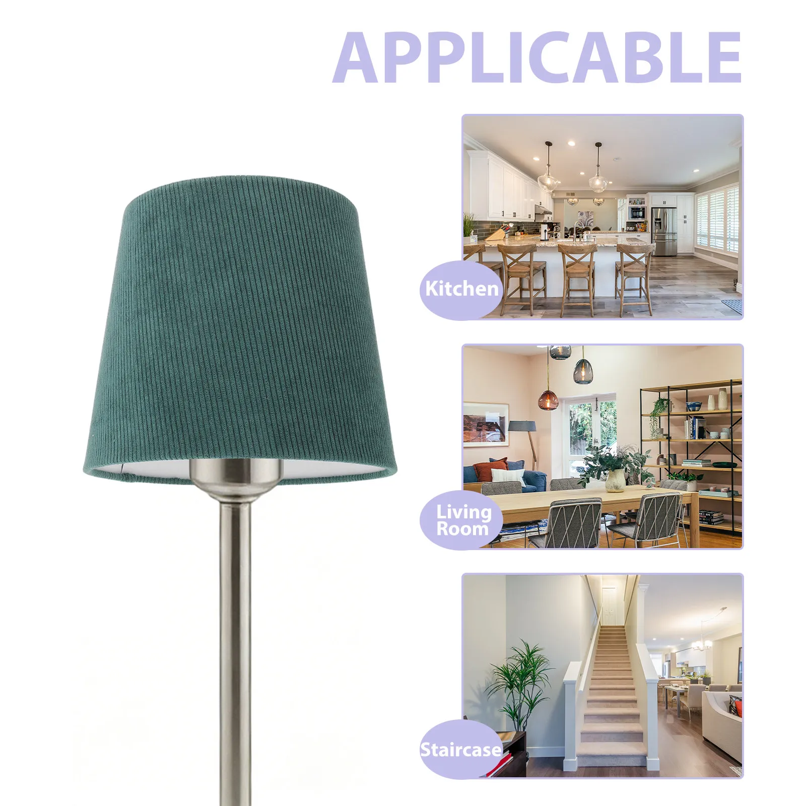 Fabric Lampshade Replacement Modern Drum Table Lamp .1 Upper 9.1 Bottom 7.9 High Cloth Cover for Bedroom Living Room Desk