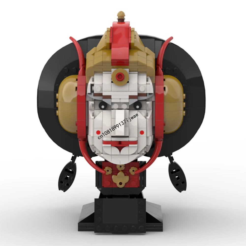 Nieuwe 942PCS Star Battle Queen Helm Creatieve Moc Deeltje Film Karakter Buste Aangepaste Puzzel DIY creatieve ideeën Kid Speelgoed Cadeau