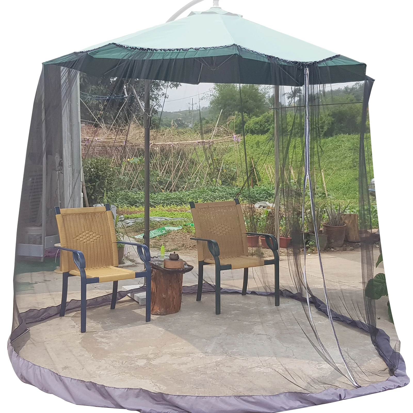 Umbrella Mosquito Net Adjustable Height Lightweight Portable Screen UV Resistant Gazebo Style Mosquito Netting Outdoor Courtyard