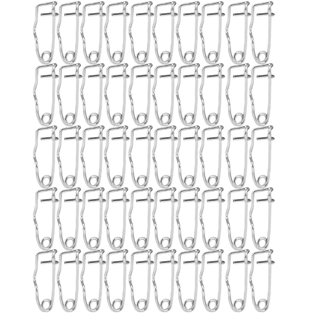 100Pcs Sturdy Metal Steel Wire Safety Pins Silver Easy Insertion S-Shaped Pins Curved Safety Pins For Quilting