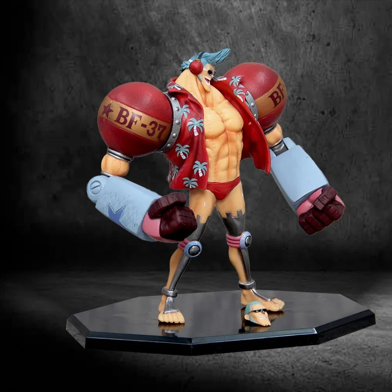 18cm One Piece Anime Figure FRANKY Double headed Action Figures toys model Desktop decoration Statue Collection Pendant Kid Gift