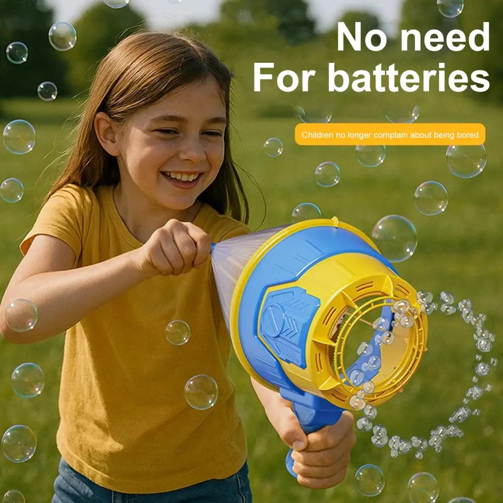 Jouet souffleur de bulles manuel pour enfants, fabricant de bulles, aucune batterie nécessaire, jouet à bulles d'extérieur pour parc, arrière-cour, plage, amusant en intérieur
