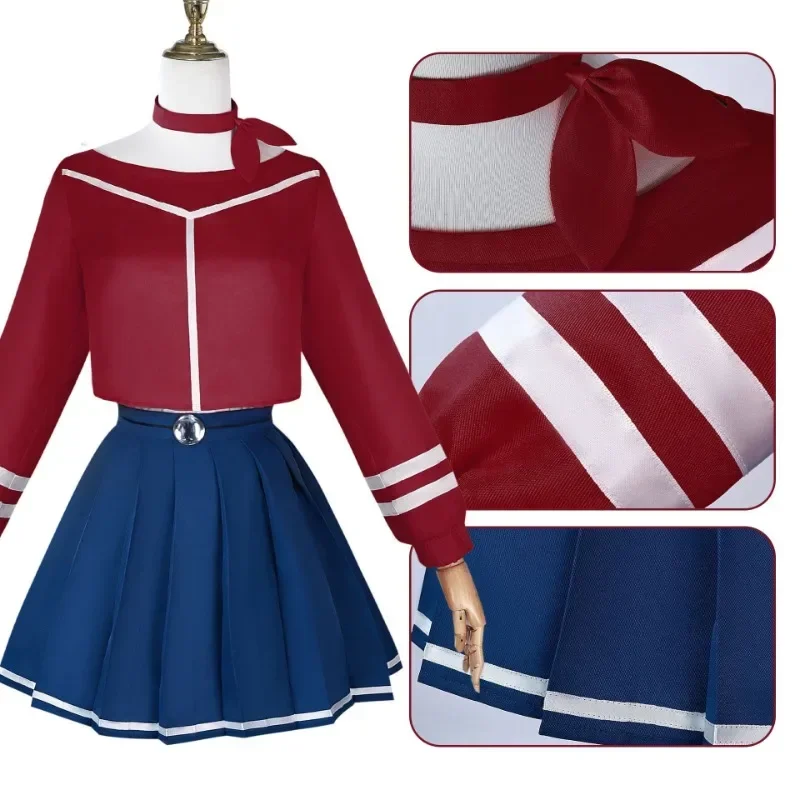 MiSide Mita Cosplay Puzzle Adventure Game Red JK Uniform Full Set Women Role Play Outfit Halloween Primary Yandere Outfit Girls