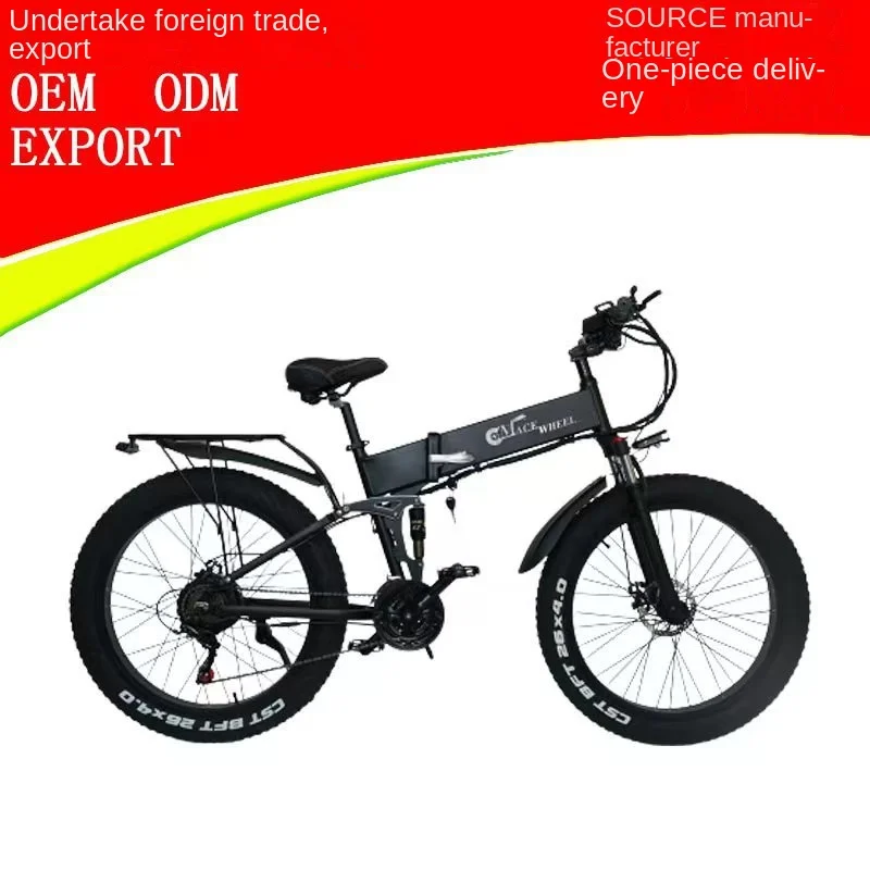 New Folding Electric Vehicle Shock Absorbing Fat Tire Instrument Assisted 48V/500W Lithium Battery Electric Vehicle